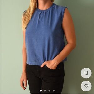 Vintage blue muscle tee (size small)